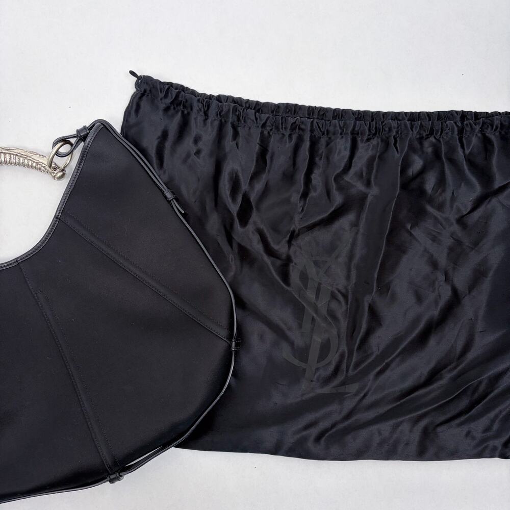 Yves Saint Laurent Large Mombasa Satin Bag Black - Picture 7 of 7